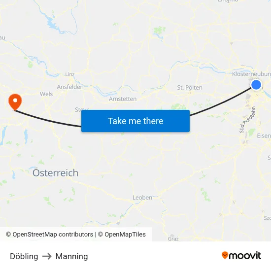 Döbling to Manning map
