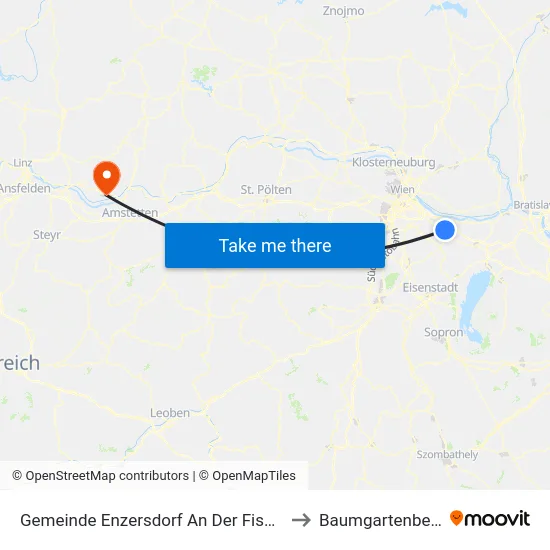 Gemeinde Enzersdorf An Der Fischa to Baumgartenberg map