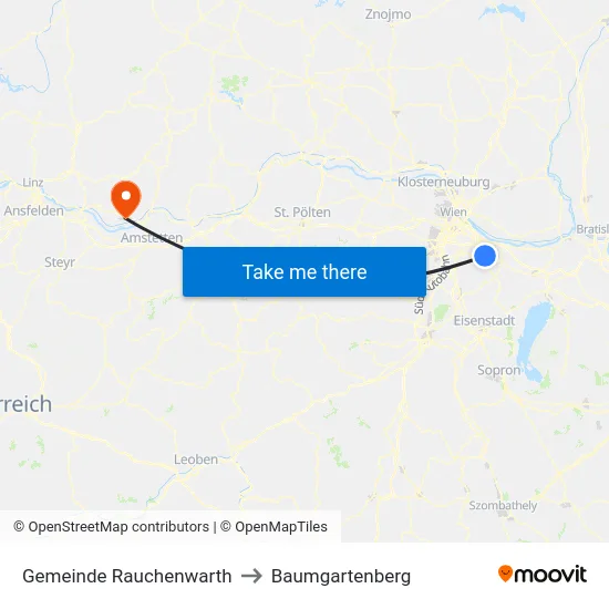 Gemeinde Rauchenwarth to Baumgartenberg map