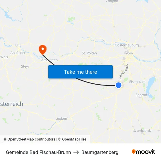 Gemeinde Bad Fischau-Brunn to Baumgartenberg map