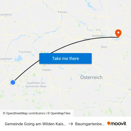 Gemeinde Going am Wilden Kaiser to Baumgartenberg map