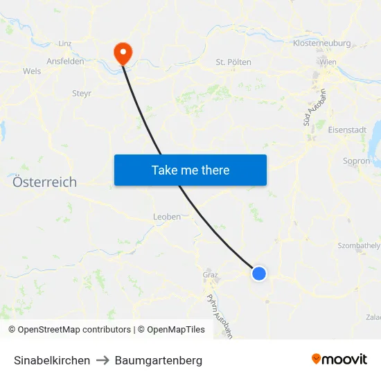 Sinabelkirchen to Baumgartenberg map