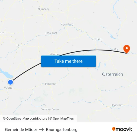 Gemeinde Mäder to Baumgartenberg map