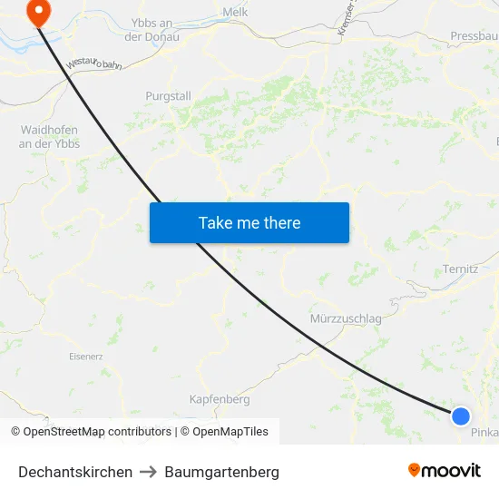 Dechantskirchen to Baumgartenberg map