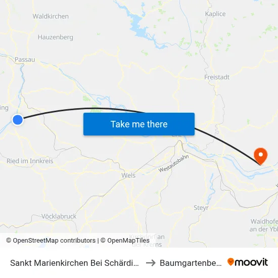 Sankt Marienkirchen Bei Schärding to Baumgartenberg map