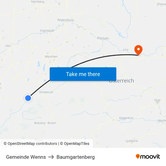 Gemeinde Wenns to Baumgartenberg map