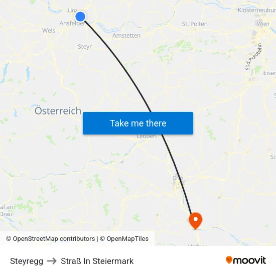 Steyregg to Straß In Steiermark map