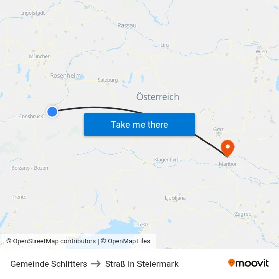 Gemeinde Schlitters to Straß In Steiermark map