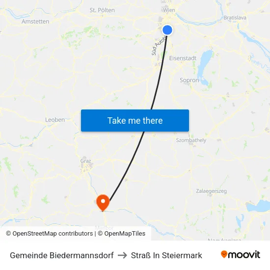 Gemeinde Biedermannsdorf to Straß In Steiermark map