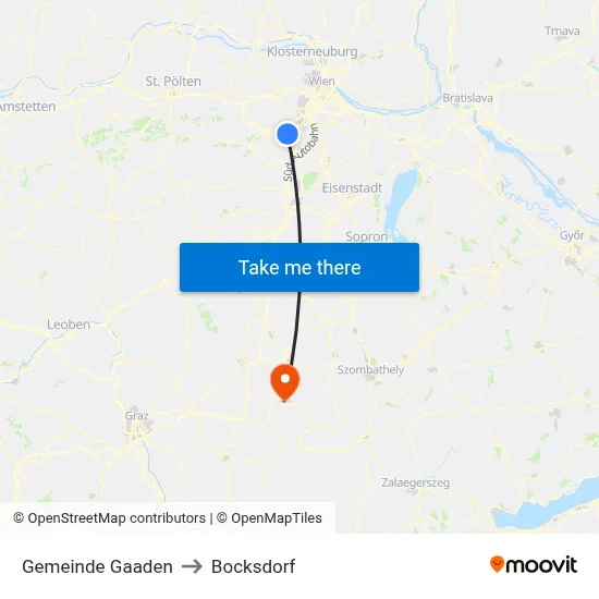 Gemeinde Gaaden to Bocksdorf map