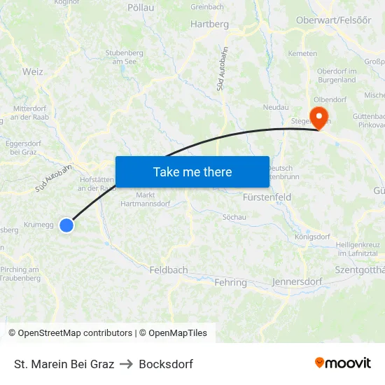 St. Marein Bei Graz to Bocksdorf map