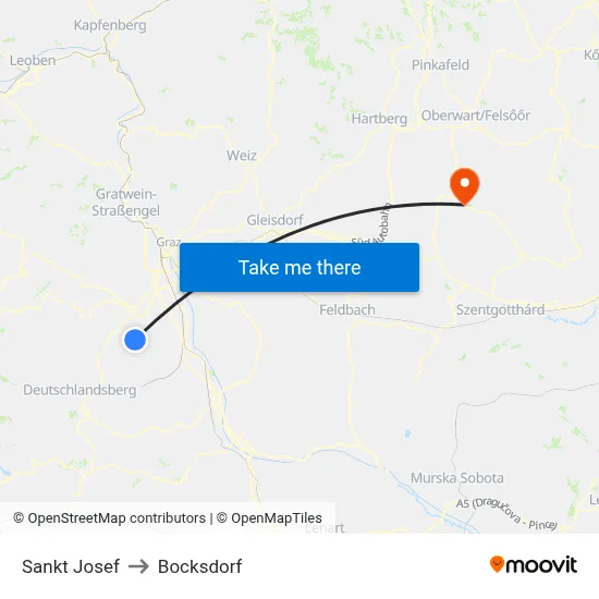 Sankt Josef to Bocksdorf map