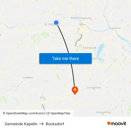 Gemeinde Kapelln to Bocksdorf map