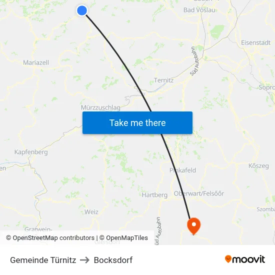 Gemeinde Türnitz to Bocksdorf map