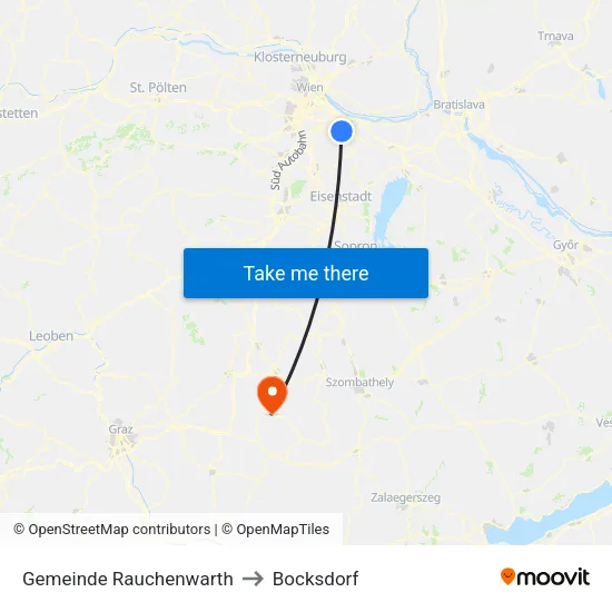 Gemeinde Rauchenwarth to Bocksdorf map