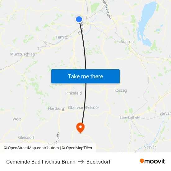 Gemeinde Bad Fischau-Brunn to Bocksdorf map