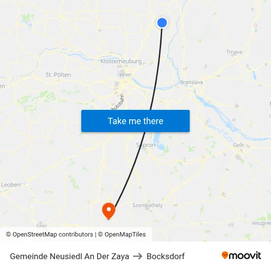 Gemeinde Neusiedl An Der Zaya to Bocksdorf map