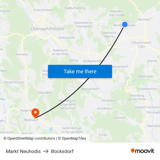 Markt Neuhodis to Bocksdorf map