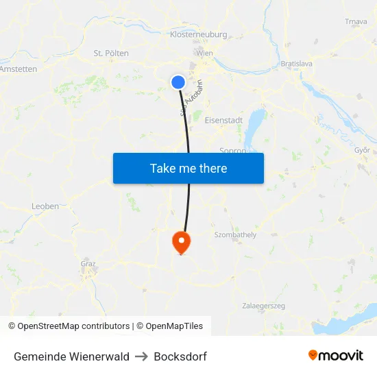 Gemeinde Wienerwald to Bocksdorf map
