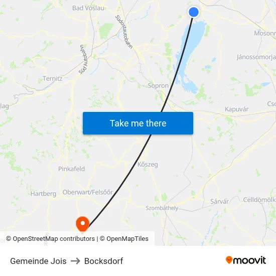 Gemeinde Jois to Bocksdorf map