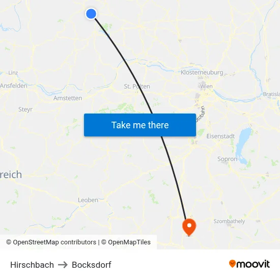 Hirschbach to Bocksdorf map