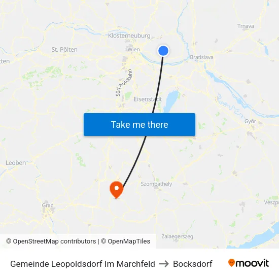 Gemeinde Leopoldsdorf Im Marchfeld to Bocksdorf map