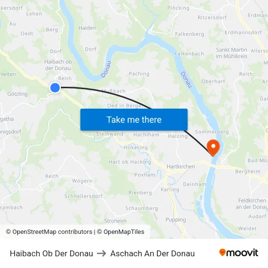 Haibach Ob Der Donau to Aschach An Der Donau map