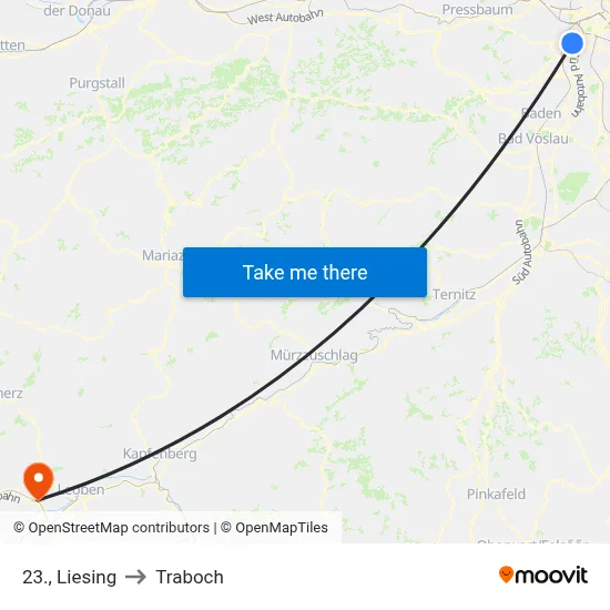 23., Liesing to Traboch map