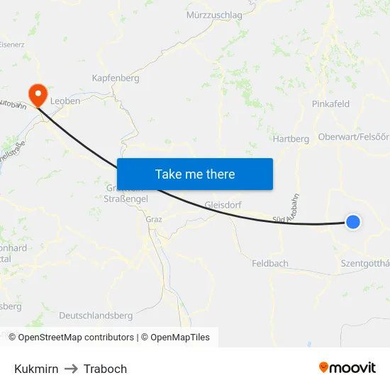 Kukmirn to Traboch map