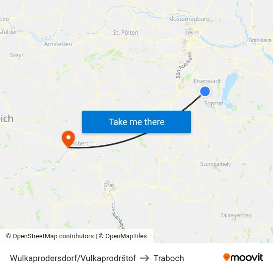 Wulkaprodersdorf/Vulkaprodrštof to Traboch map