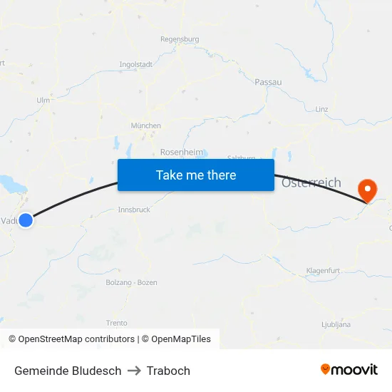 Gemeinde Bludesch to Traboch map