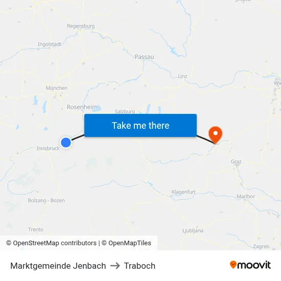Marktgemeinde Jenbach to Traboch map