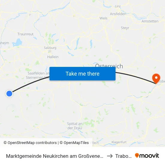Marktgemeinde Neukirchen am Großvenediger to Traboch map