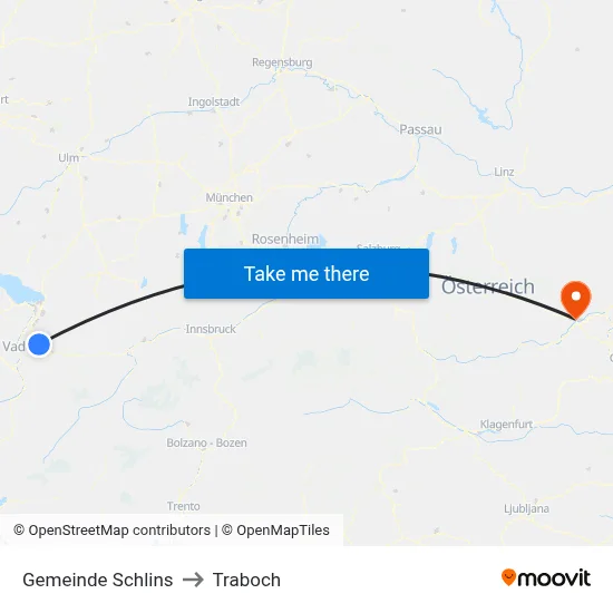 Gemeinde Schlins to Traboch map