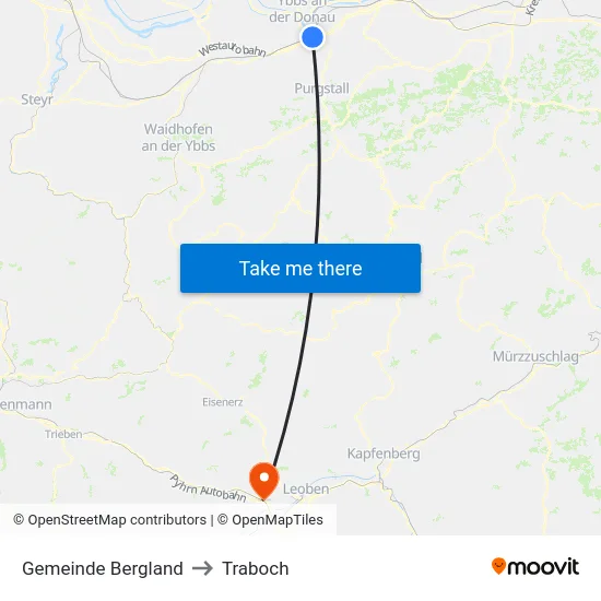 Gemeinde Bergland to Traboch map