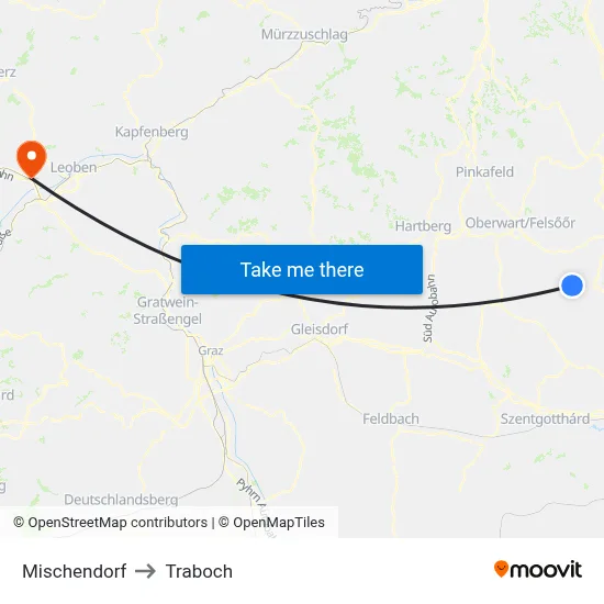 Mischendorf to Traboch map