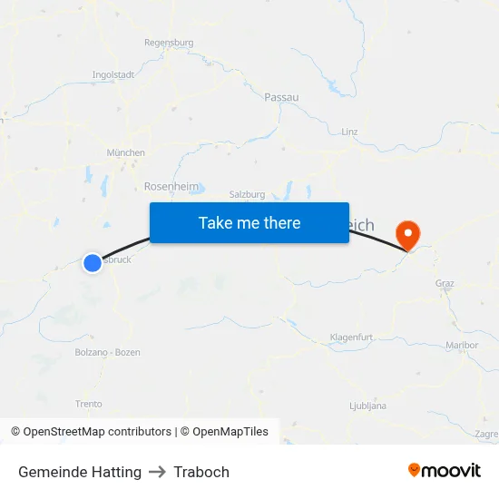 Gemeinde Hatting to Traboch map