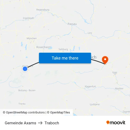 Gemeinde Axams to Traboch map
