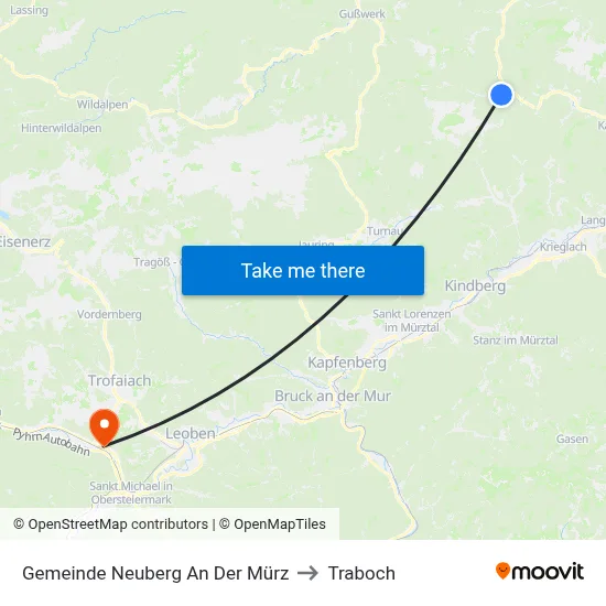 Gemeinde Neuberg An Der Mürz to Traboch map