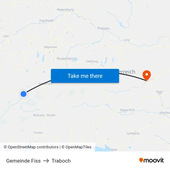 Gemeinde Fiss to Traboch map