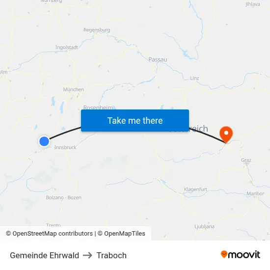 Gemeinde Ehrwald to Traboch map