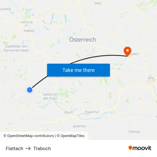 Flattach to Traboch map
