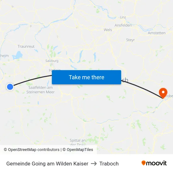 Gemeinde Going am Wilden Kaiser to Traboch map