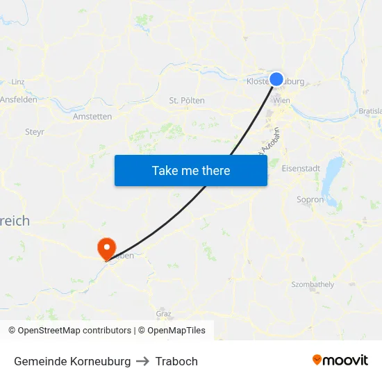 Gemeinde Korneuburg to Traboch map