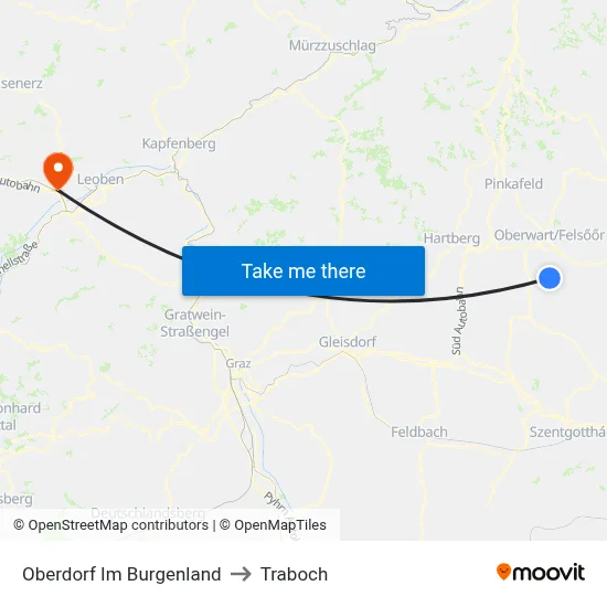 Oberdorf Im Burgenland to Traboch map