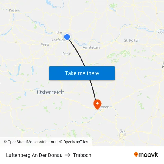 Luftenberg An Der Donau to Traboch map