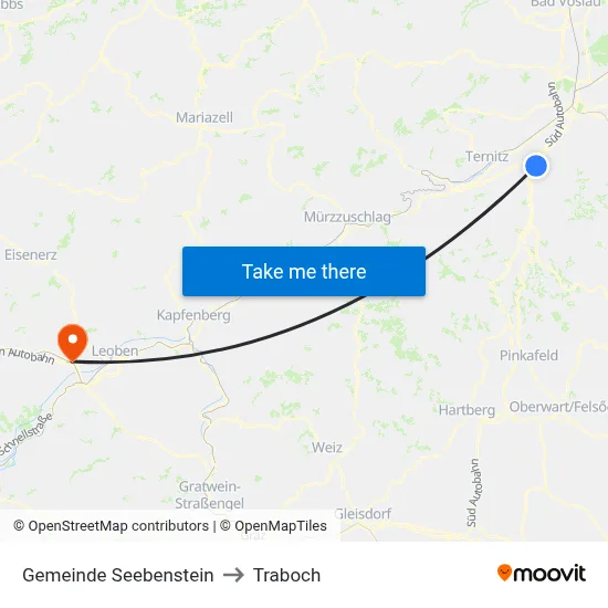 Gemeinde Seebenstein to Traboch map