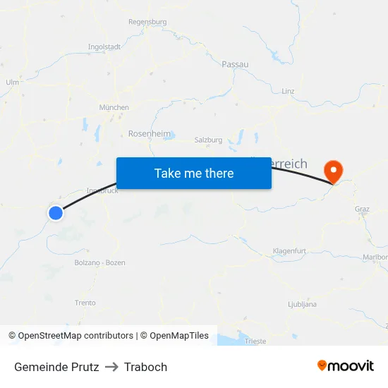 Gemeinde Prutz to Traboch map