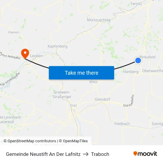 Gemeinde Neustift An Der Lafnitz to Traboch map