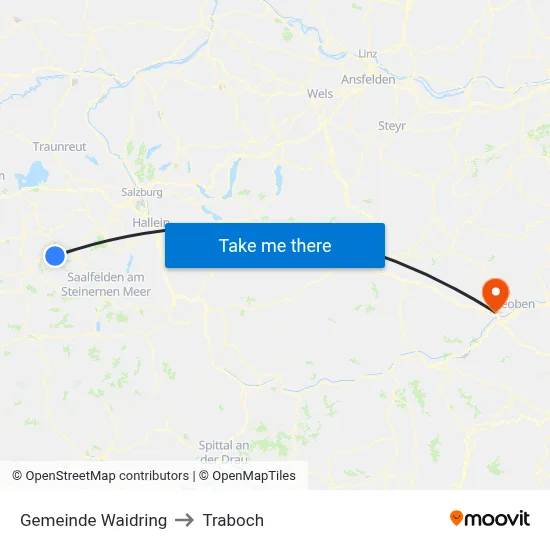 Gemeinde Waidring to Traboch map